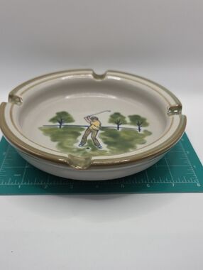 Louisville Stoneware Golf Ashtray. Vintage Louiville Ky USA